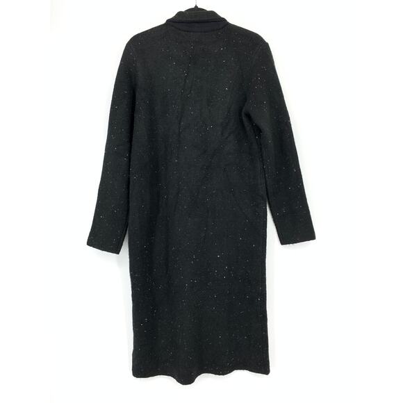 Ann Taylor Duster Cardigan Jacket Womens Size Medium Black White Flecked - Picture 2 of 6
